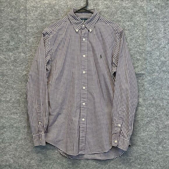 POLO RALPH LAUREN Shirt Men's Small Purple White Plaid Classic Fit Button Down - Picture 4 of 16